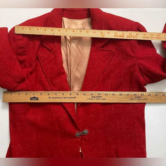 Vintage Handmade wool red Women’s Blazer Jacket - Picture 5 of 10